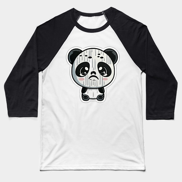 Cute Sad Little Crying Panda Baseball T-Shirt by kiddo200